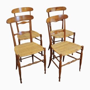 Chiavarine Chairs in Cherry, 1940s, Set of 4