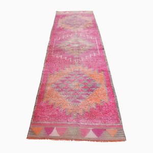 Vintage Pink Runner Rug in Wool