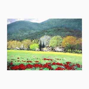 J. Martinez, Mountain Landscape, Oil on Canvas