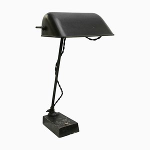 Vintage Belgium Black Bakelite Industrial Table Desk Light from Erpe