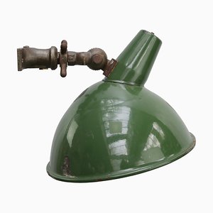 Vintage Green Enamel Industrial Cast Iron Scone Wall Light