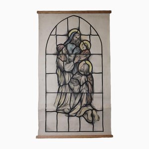 Jos van Dormolen, Design de Fenêtre d'Église Mary & Jesus, 20ème Siècle, Vidimus