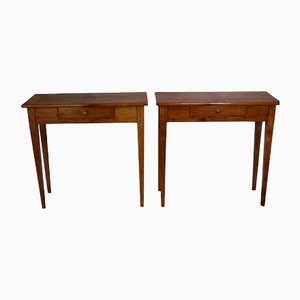 Tables Console Vintage en Bois, Set de 2