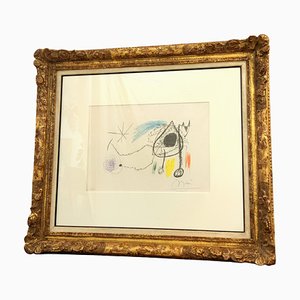 Joan Miró, Mid-Century Abstract Composition, Litografía, Enmarcado