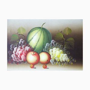 Still Life with Fruit, Oil on Canvas, Framed