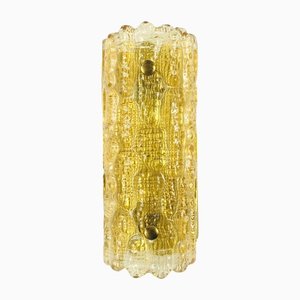 Scandinavian Glass & Brass Sconce by Carl Fagerlund for Orrefors, Sweden, 1960s