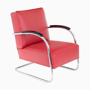 Bauhaus Lounge Chair in Red, 1930