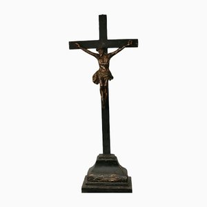 Crucifix Antique en Bois, 17ème Siècle
