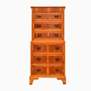 Georgian Yew Wood Chest on Chest, 1950s