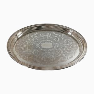French Tray in Silver from Christofle Fleuron
