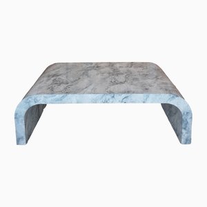 Large Postmodern Faux Marble Waterfall Coffee Table, USA, 1980s