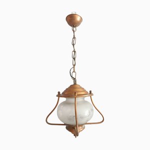 Antique Lantern in Copper and Glass