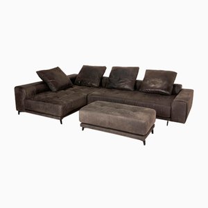 Leather St. Barth Corner Sofa and Stool by Tommy M for Machalke, Set of 2