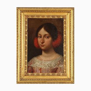 Portrait einer Frau, 17. Jh., Öl auf Holz, Gerahmt