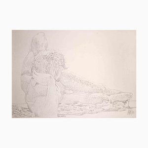 Anthony Roaland, Garçon Allongé, Dessin Original, 1981
