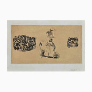 Denis Auguste Marie Raffet, Portraits, Original Etching, 19th Century