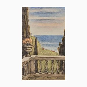 Charlotte Hilmer, Seascape, Pastel on Paper, Early 20th Century