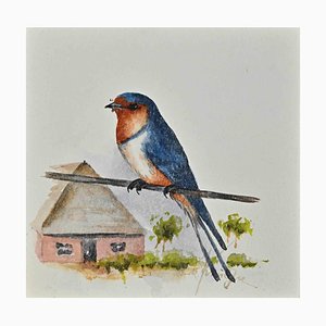 Unknown, Bird, Original Watercolor, 1970s