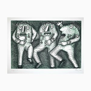 Enrico Baj, The Generals, Original Etching, 1970s