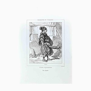 Paul Gavarni, Pas Coquette, Original Lithographie, 1850er