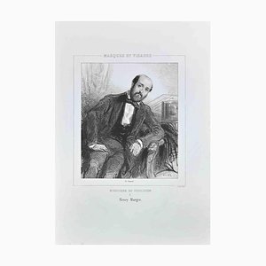 Lithographie Originale Paul Gavarni, Henry Murger, 1850s