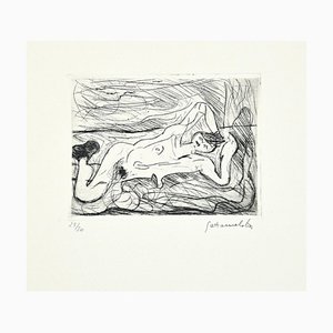 Nazareno Gattamenata, Nude Lying Down, Grabado original en papel, 1985