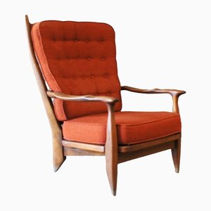 Edouard Oak Armchair by Guillerme and Chambron by Guillerme Et Chambron