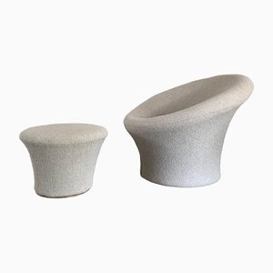 Mushroom Chair with Pouf by Pierre Paulin, Set of 2