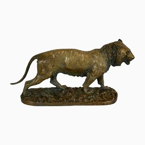 Sculpture C. Fratin, Tigre Marchant, 19ème Siècle, Bronze