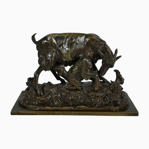 La Chèvre et son Chevreau, 19th-Century, Bronze