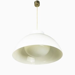Nickel Plated Brass & White Methacrylate 4006 Pendant Lamp by A. & p.g. Castiglioni for Kartell, 1959
