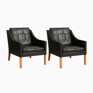 Danes 2207 Armchairs by Borge Mogensen for Fredericia, Set of 2