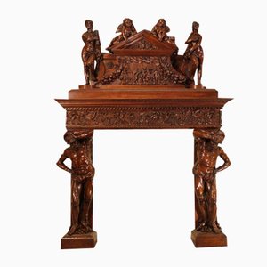 Antique French Sculpted Fireplace in Wood