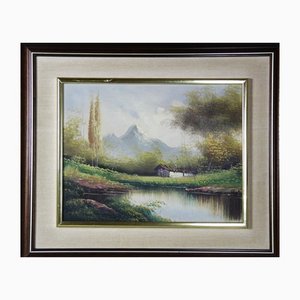 Peinture Paysage de Montagne, Huile sur Toile