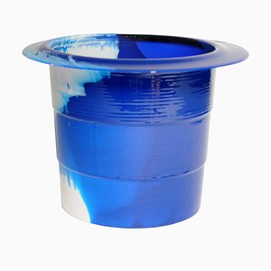 Clear Blue Matt Blue and Matt White Babel L Ice Bucket by Gaetano Pesce for Fish Design