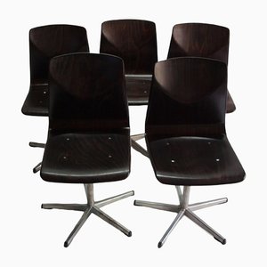 Plywood and Pagholz Thur-Op-Seat Chairs, 1960s, Set of 5