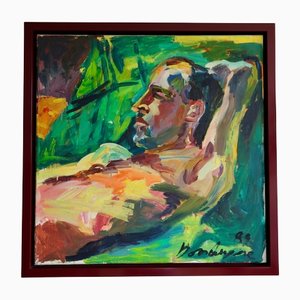 Luc Dondeyne, Peinture The Nap, 1989, Huile sur Toile