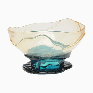 Grand Vase Collina, Design Fish par Gaetano Pesce, Transparent et Vert Emeraude
