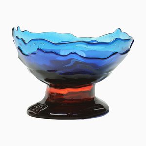 Grand Vase Collina Extra Colour, Design Fish par Gaetano Pesce, Bleu Clair Clair, Bleu Clair, Rubis Foncé