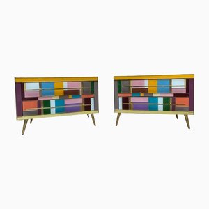 Colorful Nightstands, Northern Italy, Set of 2
