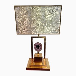 Brass and Amethyst lamp by Willy Daro, 1970s