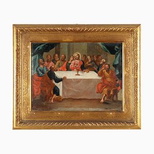 La última cena, Italia, siglo XVIII, óleo sobre lienzo, enmarcado