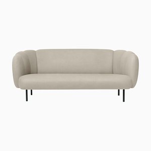 Pearl Grey Caper 3 Seater Sofa with Stitches by Warm Nordic