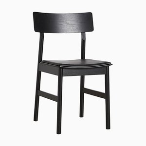 Pause Black Dining Chair 2.0 with Leather Seat by Kasper Nyman