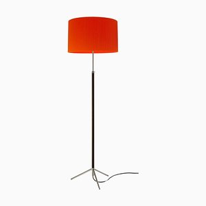 Lámpara de pie G2 en rojo y cromo de Jaume Sans