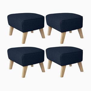 Blue and Natural Oak Sahco Zero Footstool from By Lassen, Set of 4