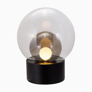 Medium Transparent Smoky Grey Black Boule Floor Lamp by Pulpo