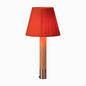 Nickel and Red Básica M1 Table Lamp by Santiago Roqueta for Santa & Cole