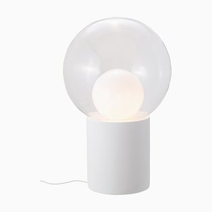 Lámpara de pie Boule alta transparente en blanco de Pulpo