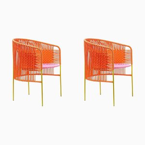 Chaise de Salon Caribe Orange Rose par Sebastian Herkner, Set de 2